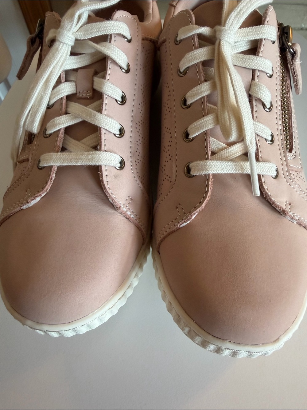 Clarks Pink Suede Casual Sneakers with Lace